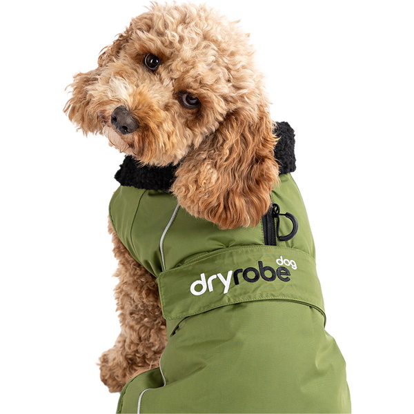 2026 Dryrobe Hundejakke V3DRDC - Black / Mørkegrøn